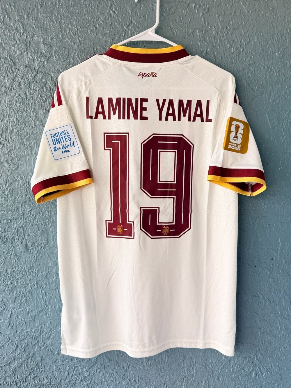Lamine Yamal Spain 2026 Cream Soccer Jersey Men Size